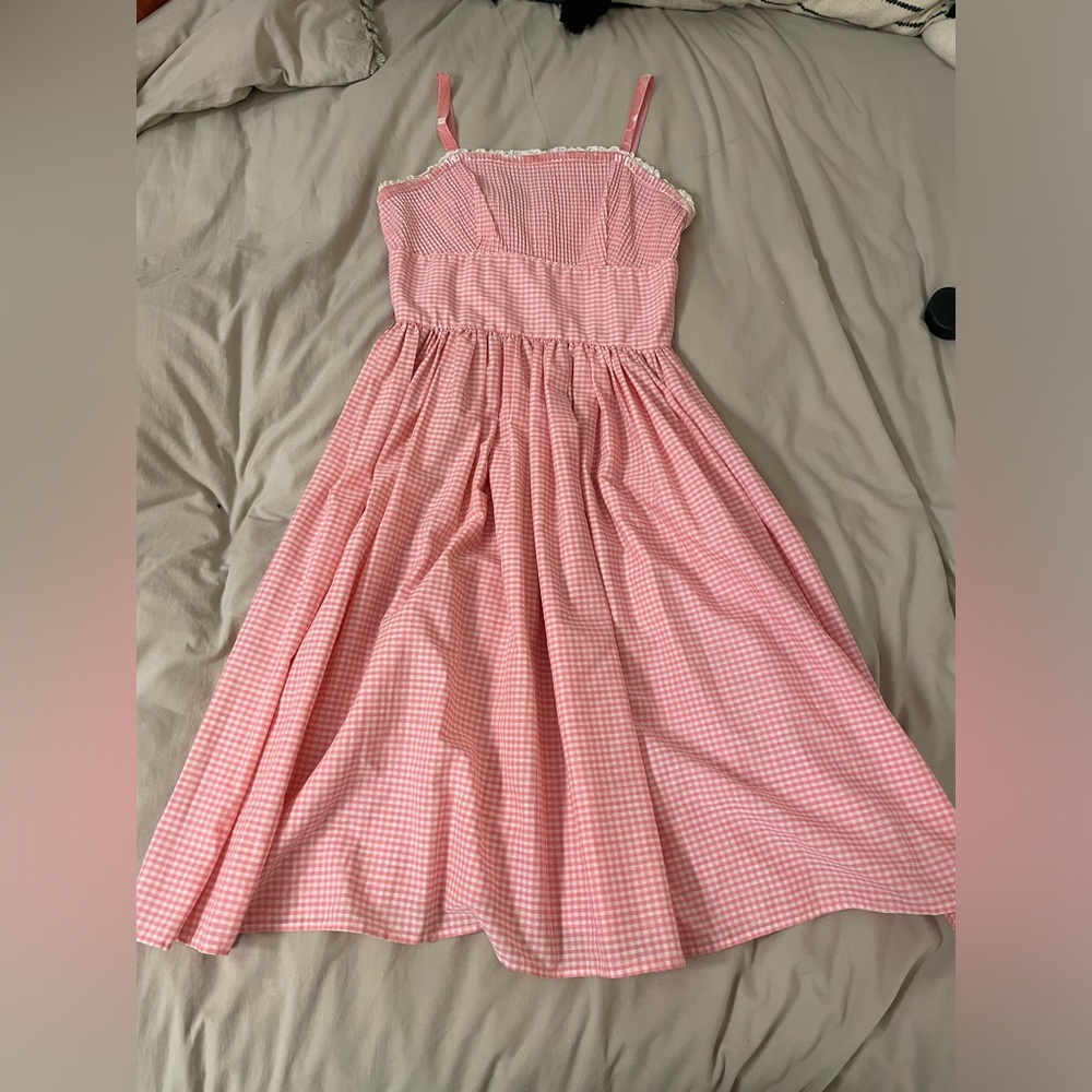 Vintage L’Aiglon pink gingham sundress 1960s